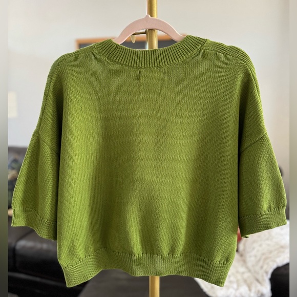 Banana Republic Crewneck Elbow Sleeve Sweater / Grass Green / Size Large - Picture 2 of 4